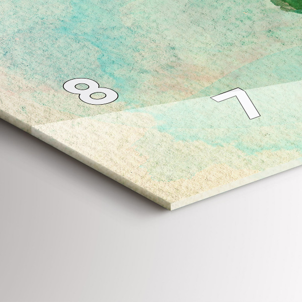 Glass wall clock rectangular Watercolor world map