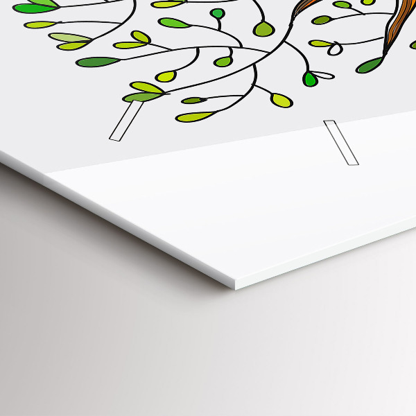 Glass wall clock rectangular Tree roots