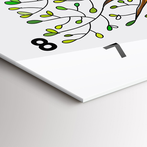 Glass wall clock rectangular Tree roots