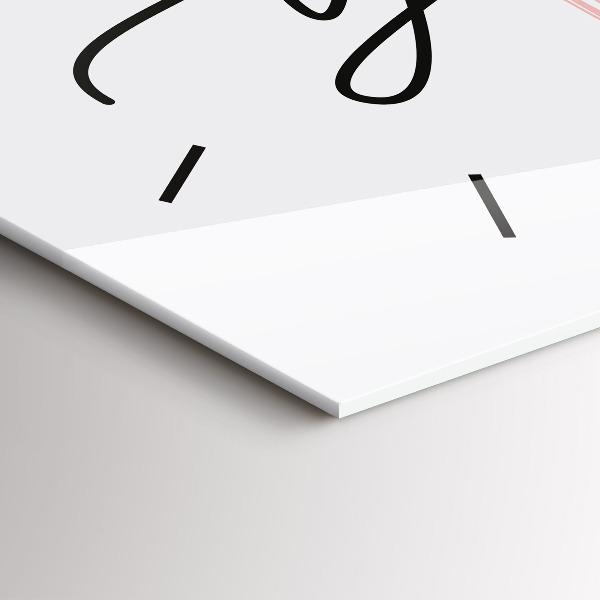 Glass wall clock rectangular The inscription Be yourself