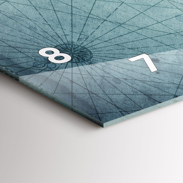 Glass wall clock rectangular Vintage Map