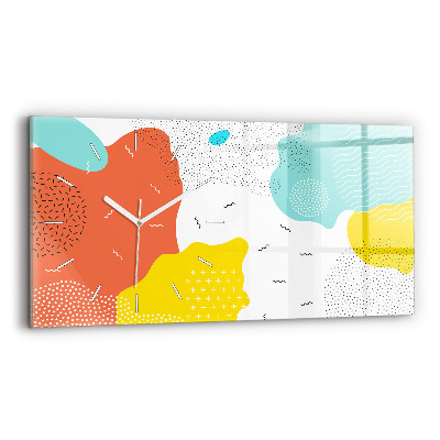 Glass wall clock rectangular POP Abstraction