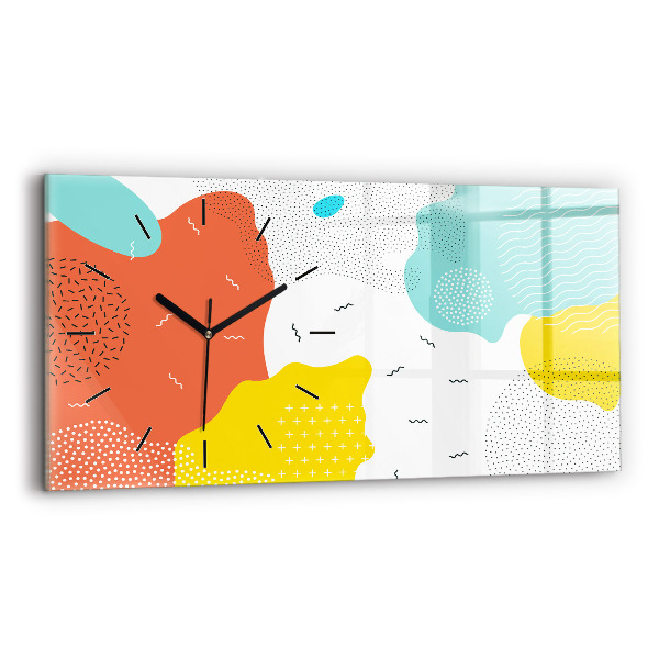 Glass wall clock rectangular POP Abstraction