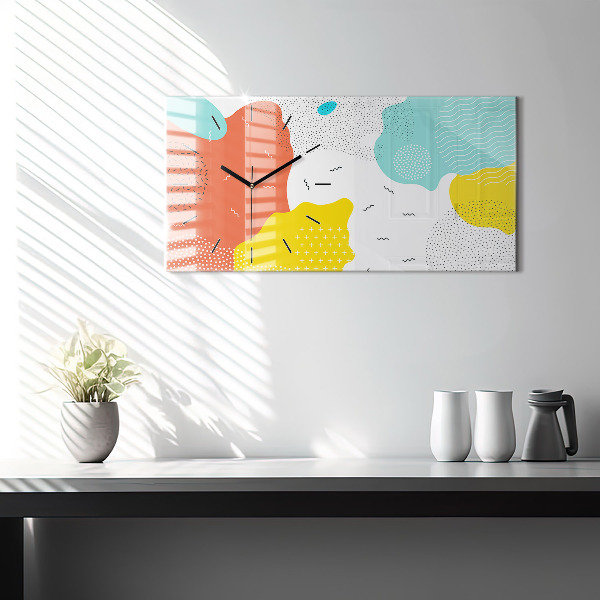 Glass wall clock rectangular POP Abstraction