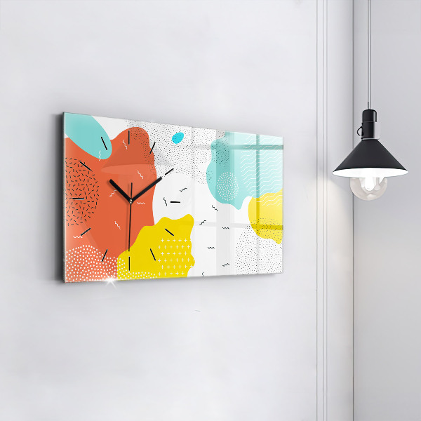 Glass wall clock rectangular POP Abstraction