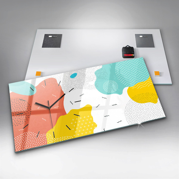Glass wall clock rectangular POP Abstraction