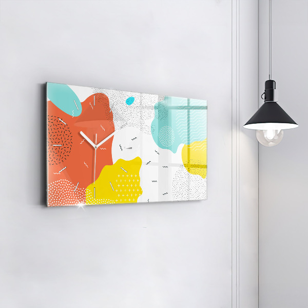 Glass wall clock rectangular POP Abstraction
