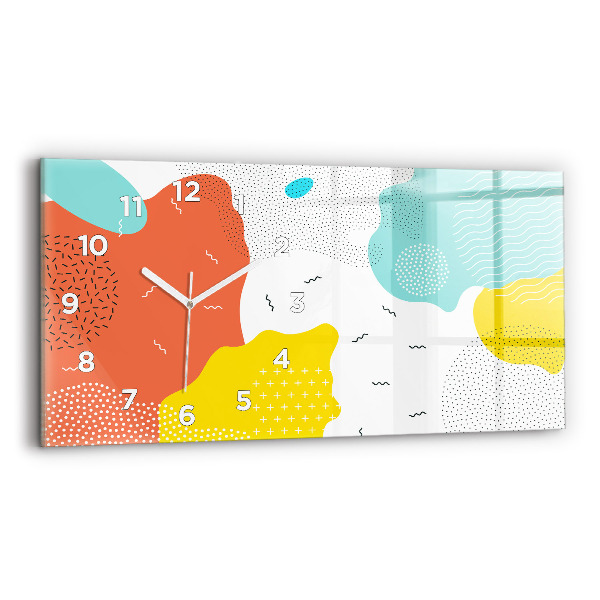 Glass wall clock rectangular POP Abstraction