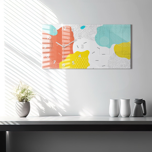 Glass wall clock rectangular POP Abstraction