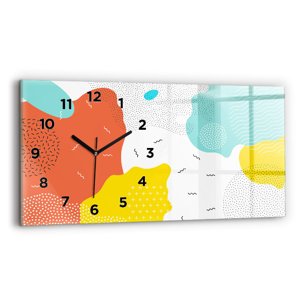 Glass wall clock rectangular POP Abstraction