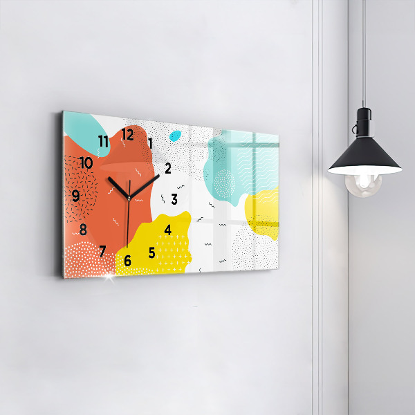 Glass wall clock rectangular POP Abstraction