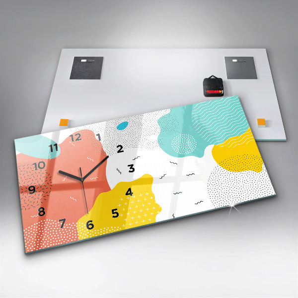 Glass wall clock rectangular POP Abstraction