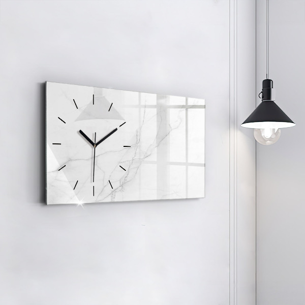 Glass wall clock rectangular Decorative marble