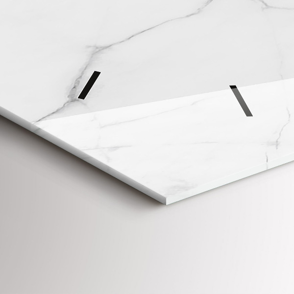 Glass wall clock rectangular Decorative marble