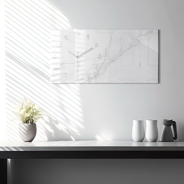 Glass wall clock rectangular Decorative marble