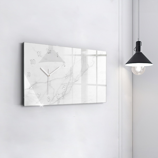 Glass wall clock rectangular Decorative marble