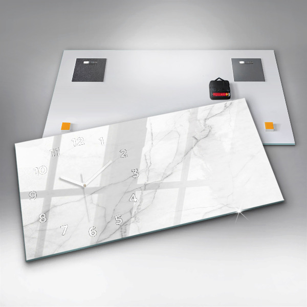 Glass wall clock rectangular Decorative marble