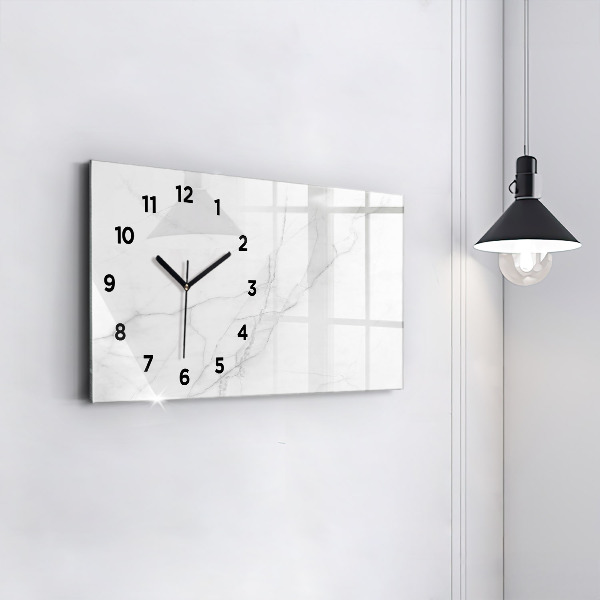 Glass wall clock rectangular Decorative marble