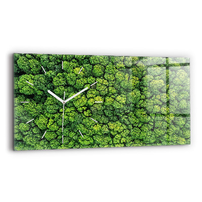 Glass wall clock rectangular Forest from a bird's eye view