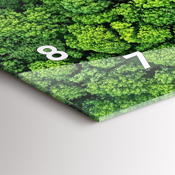 Glass wall clock rectangular Forest from a bird's eye view