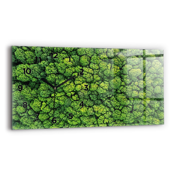 Glass wall clock rectangular Forest from a bird's eye view
