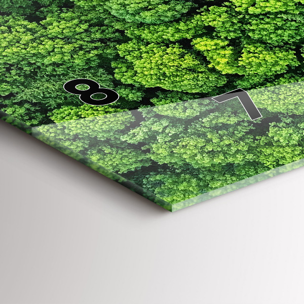Glass wall clock rectangular Forest from a bird's eye view