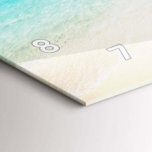 Glass wall clock rectangular Tropical island