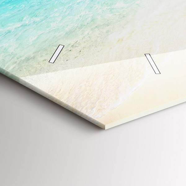 Glass wall clock rectangular Tropical island