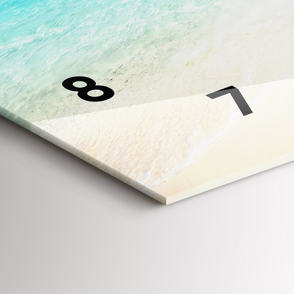 Glass wall clock rectangular Tropical island