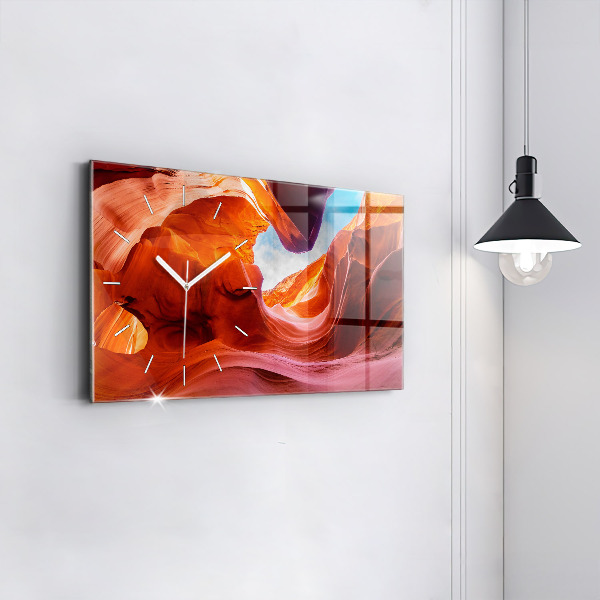 Glass wall clock rectangular Canyon