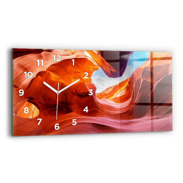 Glass wall clock rectangular Canyon