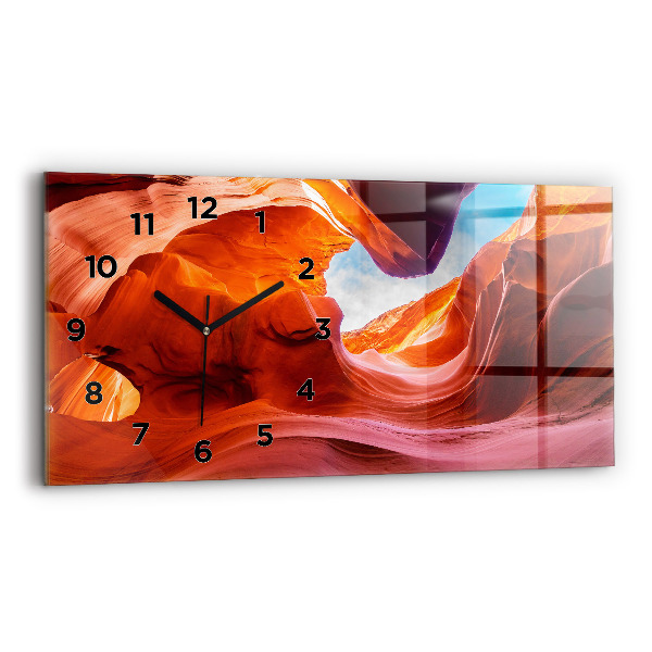 Glass wall clock rectangular Canyon