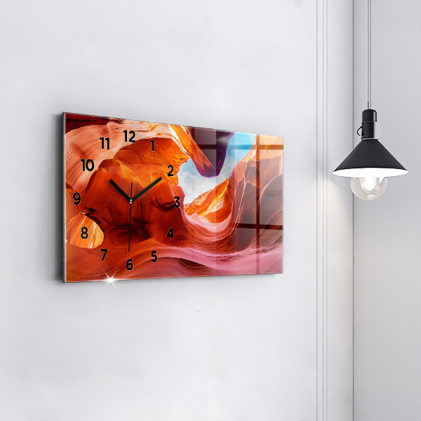 Glass wall clock rectangular Canyon