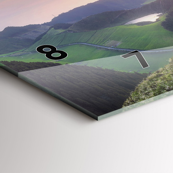Glass wall clock rectangular Mountain Landscape