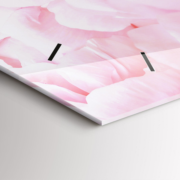 Glass wall clock rectangular Blooming flowers