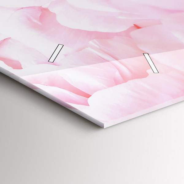 Glass wall clock rectangular Blooming flowers