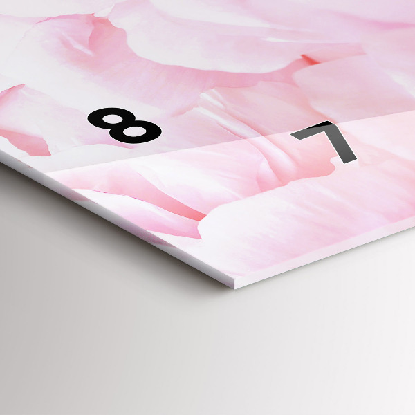 Glass wall clock rectangular Blooming flowers