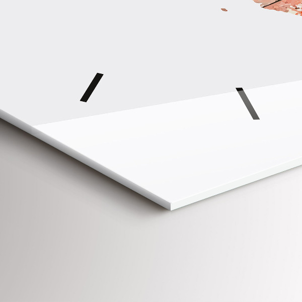 Glass wall clock rectangular Old brick map