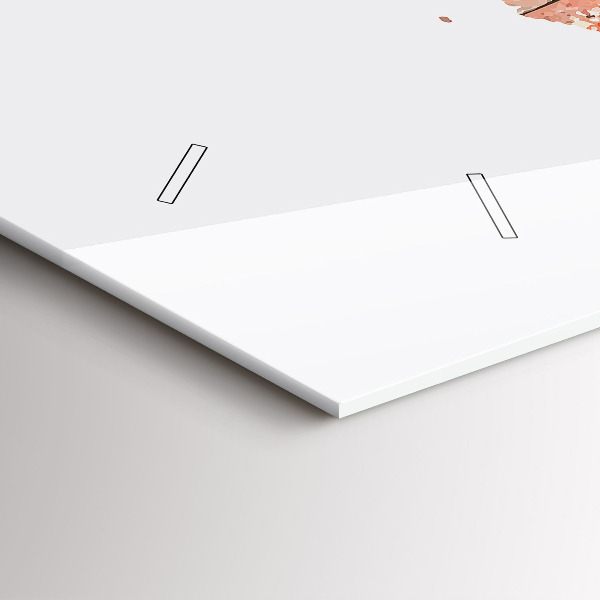 Glass wall clock rectangular Old brick map