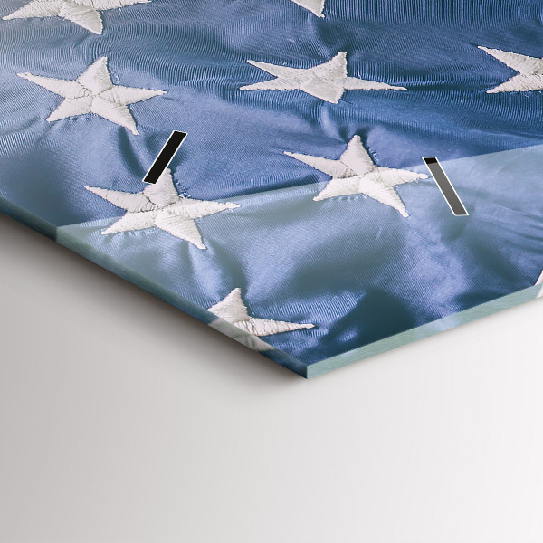 Glass wall clock rectangular American flag
