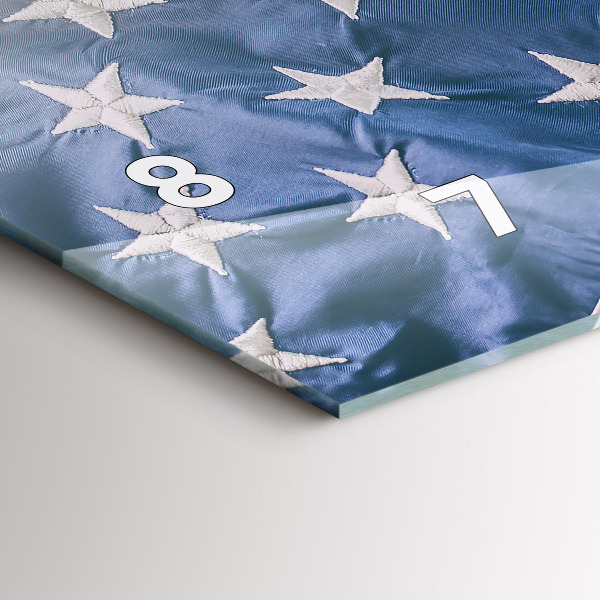 Glass wall clock rectangular American flag