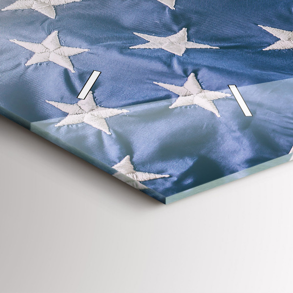 Glass wall clock rectangular American flag