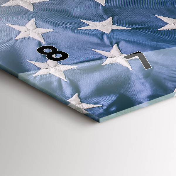 Glass wall clock rectangular American flag