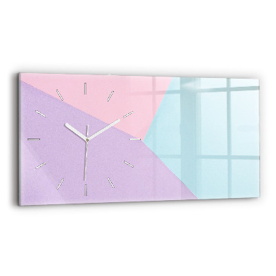 Glass wall clock rectangular Pastel pattern