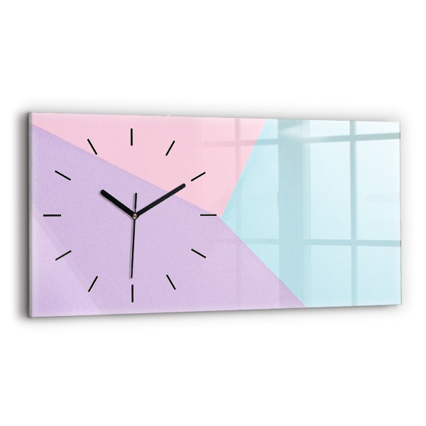 Glass wall clock rectangular Pastel pattern