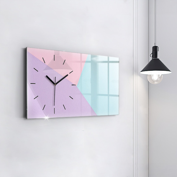 Glass wall clock rectangular Pastel pattern