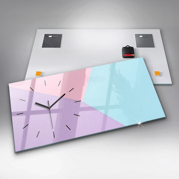 Glass wall clock rectangular Pastel pattern