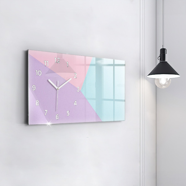 Glass wall clock rectangular Pastel pattern
