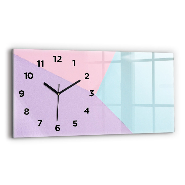 Glass wall clock rectangular Pastel pattern