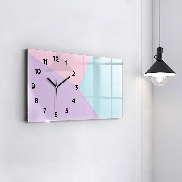 Glass wall clock rectangular Pastel pattern